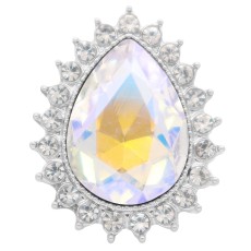 20MM design snap Silver Plated with white rhinestone KC6897 snaps jewelry