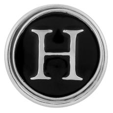20MM English alphabet-H  snap silver  plated KB1258 with Enamel interchangeable snaps jewelry