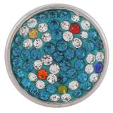 18mm Cyan Sugar snaps Alloy with chunks rhinestones KB2407-AQ snaps jewelry