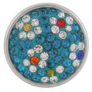 18mm Cyan Sugar snaps Alloy with chunks rhinestones KB2407-AQ snaps jewelry