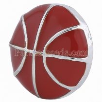 20MM Basketball snap Silver Plated with red Enamel KC6085 snaps jewelry