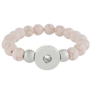 white howlite bracelets Fit 18/20mm snaps chunks