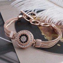 20MM round snap  Antique  rose-gold plated with rhinestone KC7062 snaps jewelry