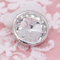 20MM design snap silver Plated with White rhinestone KC6962 snaps jewelry