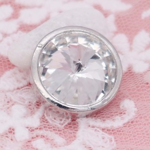 20MM design snap silver Plated with White rhinestone KC6962 snaps jewelry