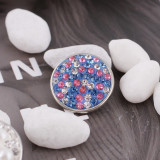 snaps button with blue chunks rhinestones KC2816 snaps jewelry