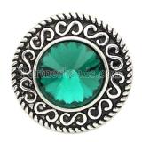 20MM snaps chunks  with green  Rhinestone interchangeable jewelry