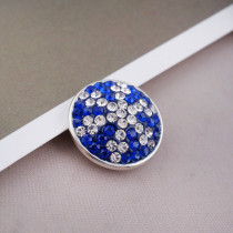 18mm blue Sugar snaps Alloy with chunks rhinestones KB2415 snaps jewelry