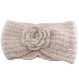 Winter Knit Headband fit 18mm snap button beige