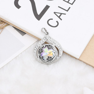 20MM design  snap Silver Plated with White rhinestone KC9930 snaps jewelry