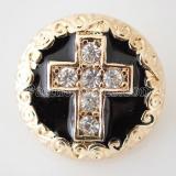 20MM Cross snap  Gold Plated with rhinestone KB6222 snaps jewelry