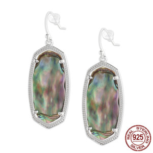 S925 Sterling Silver Kendra Scott style Elle Drop Earrings with abalone shell GM6003