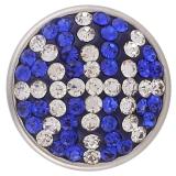 18mm Sugar snaps Alloy with blue chunks rhinestones KB2419 snaps jewelry