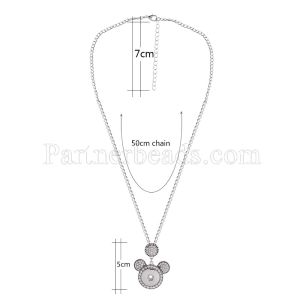 Pendant of necklace with 45CM chain fit 18mm snap chunks