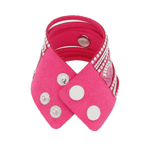 Partnerbeads 21CM rose leather bracelets fit 18/20MM snaps chunks KC0299 snaps jewelry