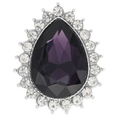 20MM design snap Silver Plated with purple rhinestone KC9916 snaps jewelry