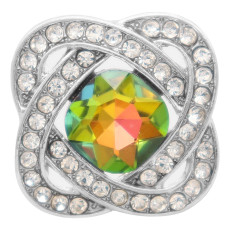 20MM design snap silver Plated with  rhinestone KC6958 snaps jewelry multicolor