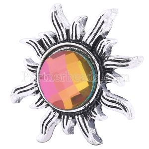 20MM snap Antique Silver plated with multicolor Rhinestone KC6258 snaps jewelry