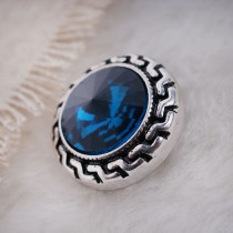 20MM Round snap Antique Silver Plated with cyan crystal  KB6476 snaps jewelry