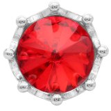 20MM crown snap Silver Plated with red rhinestone KC6812 snaps jewelry