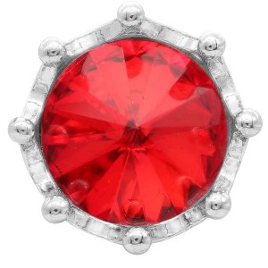 20MM crown snap Silver Plated with red rhinestone KC6812 snaps jewelry