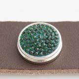 18mm Sugar snaps Alloy with dark green chunks rhinestones KB2315 snaps jewelry