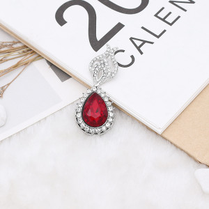 20MM design snap Silver Plated with red rhinestone KC9919 snaps jewelry