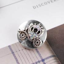20MM FatTonny snap Antique Silver plated with black Rhinestones KC6312 snaps jewelry