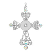 Pendant of necklace without chain with rhinestone snaps style fit 18&20mm chunks jewelry