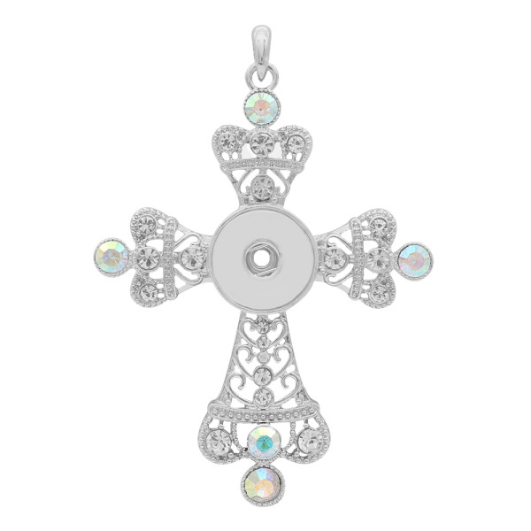 Pendant of necklace without chain with rhinestone snaps style fit 18&20mm chunks jewelry