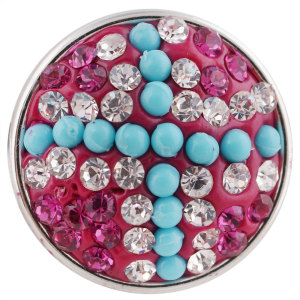 snaps button with rose-red chunks rhinestones and resinestone KC2872 snaps jewelry