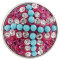 snaps button with rose-red chunks rhinestones and resinestone KC2872 snaps jewelry