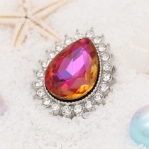 20MM design snap Silver Plated with red rhinestone KC6896 snaps jewelry