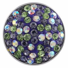 snaps button with purple chunks rhinestones KC2817 snaps jewelry