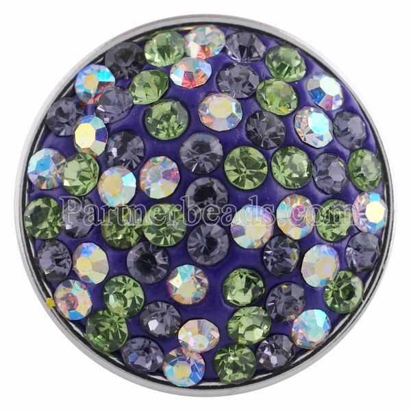 snaps button with purple chunks rhinestones KC2817 snaps jewelry