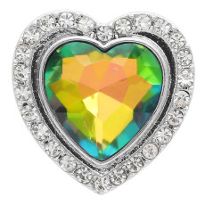 20MM love design snap Silver Plated with  rhinestone KC9920 snaps jewelry