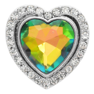 20MM love design snap Silver Plated with  rhinestone KC9920 snaps jewelry