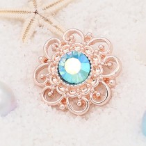 20MM design snaprose-gold plated with   rhinestone KC6902 snaps jewelry multicolor