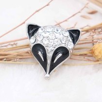 20MM Fox snap Silver Plated with Rhinestone and enamel KC6791 snaps jewelry
