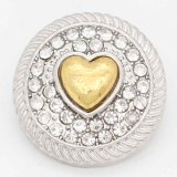 20MM snap Love sliver Plated with rhinestones KC6724 snaps jewelry