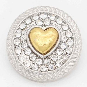 20MM snap Love sliver Plated with rhinestones KC6724 snaps jewelry