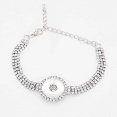 1 buttons With rhinestones snap sliver adjustable bracelet fit snaps jewelry KC0835