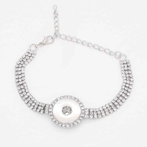1 buttons With rhinestones snap sliver adjustable bracelet fit snaps jewelry KC0835