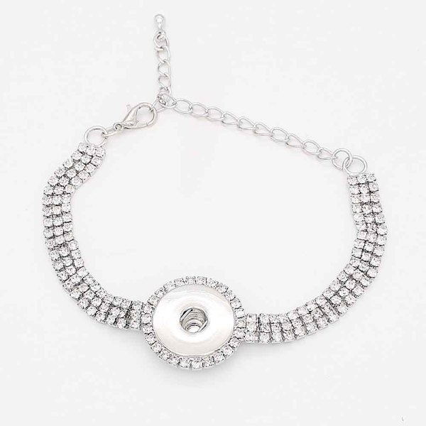 1 buttons With rhinestones snap sliver adjustable bracelet fit snaps jewelry KC0835