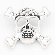 20MM skull snap sliver Plated With rhinestones KC6699 snaps jewelry