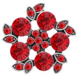 20MM design snap Silver Plated with red rhinestone KC6781 snaps jewelry