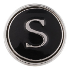 20MM English alphabet-S  snap silver  plated KB1269 with Enamel interchangeable snaps jewelry