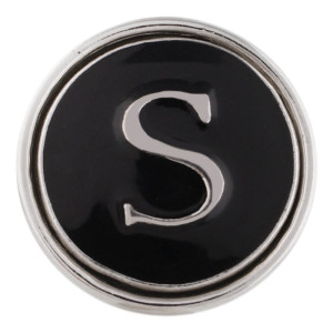 20MM English alphabet-S  snap silver  plated KB1269 with Enamel interchangeable snaps jewelry