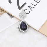 20MM design snap Silver Plated with purple rhinestone KC9916 snaps jewelry