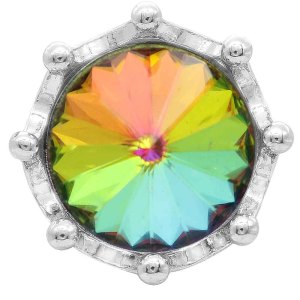 20MM crown snap Silver Plated with colorful rhinestone KC6815 snaps jewelry